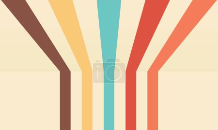 Simple Clean Retro Background Design with Perspective Lines. Vector illustration