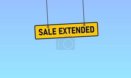 Sale extended button banner sign. Label speech bubble Sale extended on blue background. Vector illustration