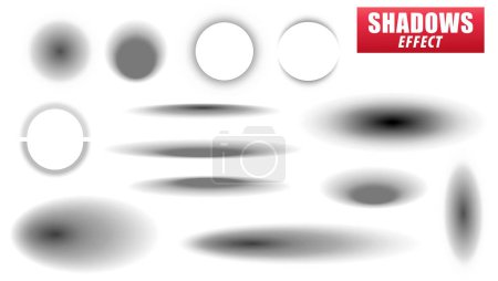 Photo for Set realistic shadow effect isolated - 3d Illustration - Royalty Free Image