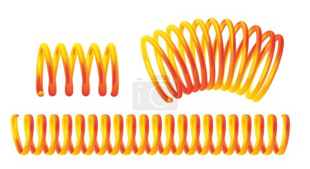 Photo for Set coil spring twisted, metal industrial coil isolated. 3d rendering - Royalty Free Image