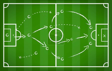 Ilustración de Soccer game strategy isolated on white background - Imagen libre de derechos
