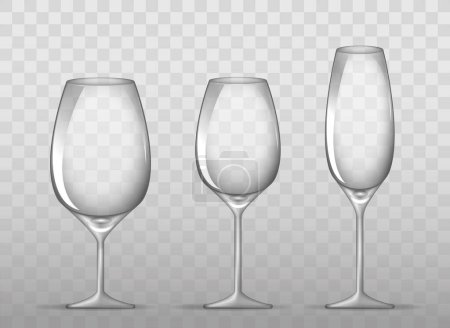 Téléchargez les illustrations : Wine glass realistic isolated on white - en licence libre de droit