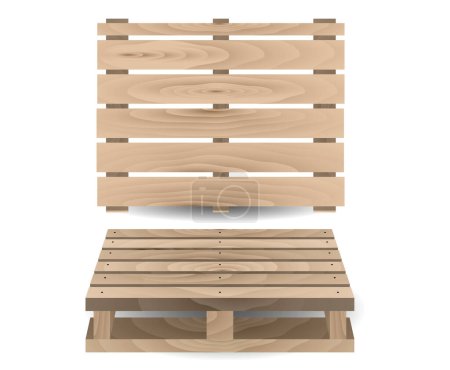 Illustration for Wooden pallet for shipping transportation freight isolated 3D illustration - Royalty Free Image
