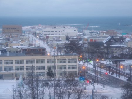 Photo for Hokkaido, Japan - January 24, 2023: Winter morning scene of Nemuro City, Hokkaido, Japan - Royalty Free Image