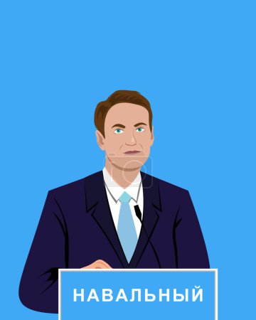 Illustration for Moscow, Russia - December 2017: Alexey Navalny speaks to potential voters during the pre-presidential election campaign of the Russian Federation, the final stage of collecting signatures - Royalty Free Image