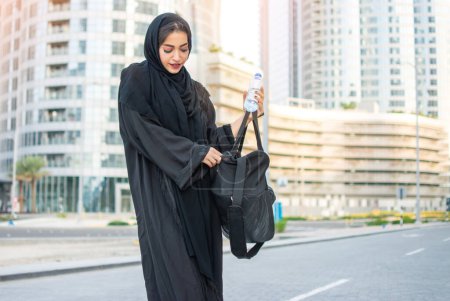 Photo for Beautiful muslim woman going to the gym - Royalty Free Image