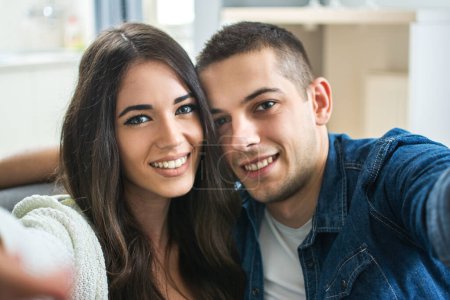 Photo for Young couple taking a selfie photo - Royalty Free Image