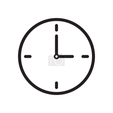 Téléchargez les illustrations : Horloge murale visage vecteur icône d'illustration pour garder le temps - en licence libre de droit