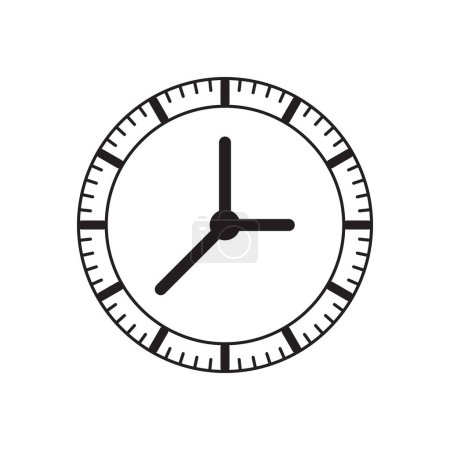 Téléchargez les illustrations : Horloge murale visage vecteur icône d'illustration pour garder le temps - en licence libre de droit