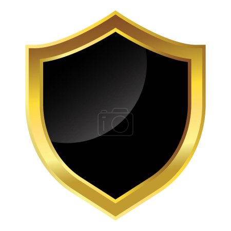 3D Shiny Shield Golden Gradient Shape Vector, Shield Vector Design Element For Security Purpose, Safety Privacy and Guarantee In Business and Mobile Apps and Website, Defense Tag, Shield Logo, Safeguard Shield Vector Illustration