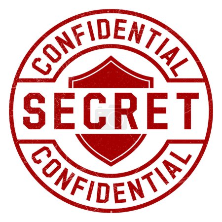 Illustration for Top Secret Stamp, Confidential Badge, Top Secret Vector, Confidential Stamp, Vector Illustration With Grunge Texture - Royalty Free Image