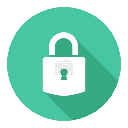 Illustration for Lock Icon Flat Vector, Padlock  Icon, Security Symbol, Protection Vector, Password Vector Element, Safeguard, Safety, Unlock, Design Elements Illustration - Royalty Free Image