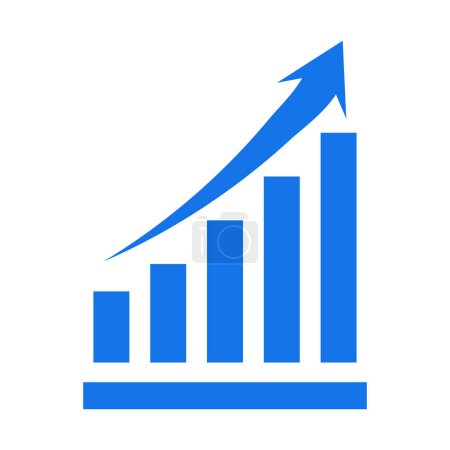 Illustration for Growing Graph Icon, Bar Chart Icon, Infographic, Growths Chart Collection For Business Improvement Analytics, Diagram Symbol, Financial Profit Chart Bar Vector Illustration - Royalty Free Image