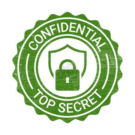 Illustration for Confidential Rubber Stamp, Confidential Seal, Confidential Badge, Top Secret Vector, Confidential Icon, Vector Illustration With Grunge Texture - Royalty Free Image