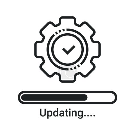 Illustration for Update Vector Icon, Upgrade System Sign, Installing Software, Gear Settings, Application Update Process Completed, Refresh Button, Update Status Symbol, Updating System Software Vector Illustration - Royalty Free Image