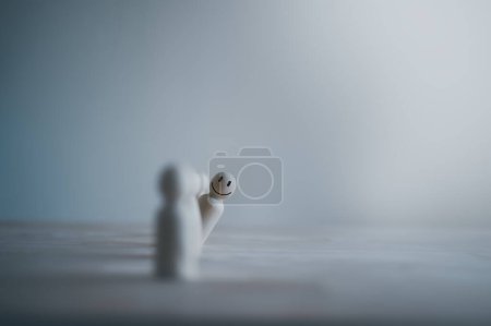 Photo for Volunteer, non profit organisation, charity concept, wooden people stand uot from the  line for voluteer. human resources looking for new leadership recruitment, - Royalty Free Image