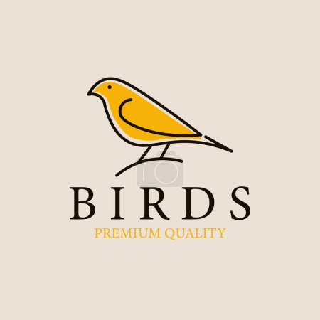 Illustration for Birds line art logo, icon and symbol, vector illustration design - Royalty Free Image