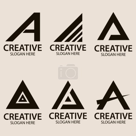 Téléchargez les photos : Set lettre de collection créative Un modèle de conception de logo. icône pour la technologie, Internet, numérique. - en image libre de droit