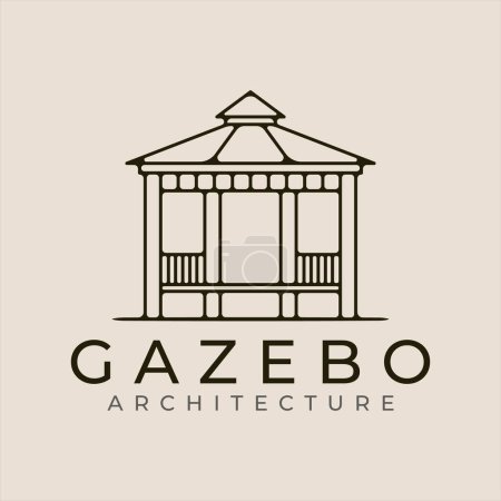 Illustration for Gazebo line art logo vector illustration template design - Royalty Free Image