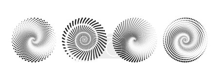 Memphis Design Retro-Elemente. Kollektion trendiger geometrischer Halbton-Formen. Set von Halftone gepunktete runde optische Dekoration Icon.