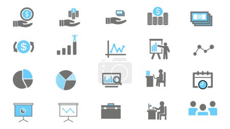 Presentation Icons Set. Business training and workshop excellent icons