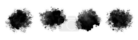 Black paint grunge brush stroke vector. Background overlay vector element collection