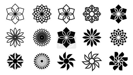 Illustration for Collection of flower ornament element vector - Royalty Free Image