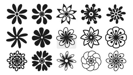 Illustration for Collection of flowers icons - Royalty Free Image