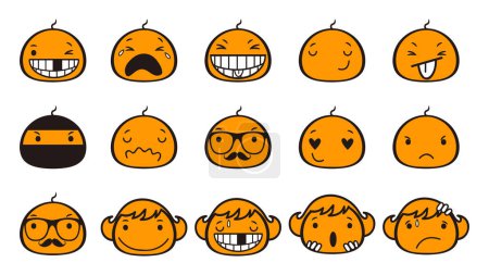 Illustration for Collection of emoticon vector illustration - Royalty Free Image