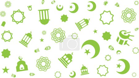 Islamic Elements Vector  Background Seamless Pattern. Islamic Icon Vector Illustration. Islam and Ramadan seamless pattern