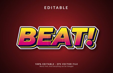 Illustration for Editable Beat! text on business poster or fashion design - Royalty Free Image