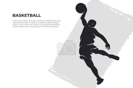 Illustration for Silhouette basketball dunk player - Royalty Free Image