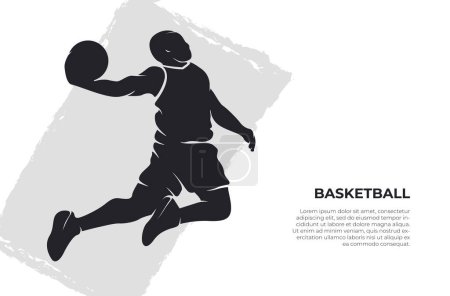 Illustration for Silhouette basketball dunk player - Royalty Free Image