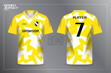 Illustration for Yellow sport jersey for football and soccer shirt template - Royalty Free Image