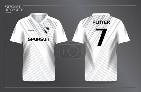 white and gray sport jersey for football and soccer shirt template