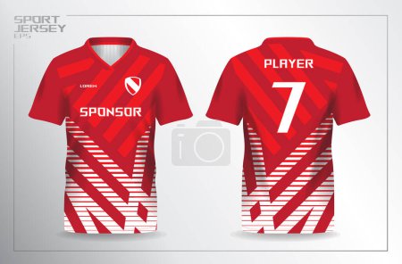 Ilustración de Camiseta deportiva roja para plantilla de camiseta de fútbol y fútbol - Imagen libre de derechos