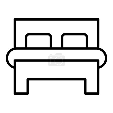 Illustration for Vector Design Illustration Double Bed Room Icon Style - Royalty Free Image
