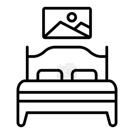 Illustration for Vector Design Illustration Bedroom Icon Style - Royalty Free Image