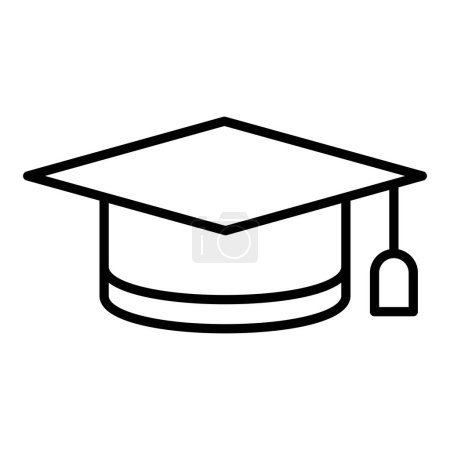 Ilustración de Graduation cap icon. outline illustration of degree vector icons for web - Imagen libre de derechos