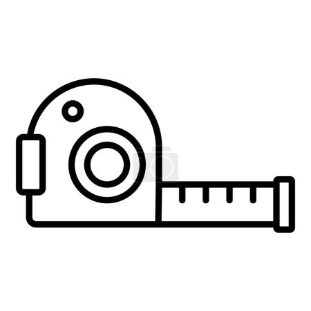 Téléchargez les illustrations : Tape measure icon. outline illustration of roulette vector line icons for web - en licence libre de droit