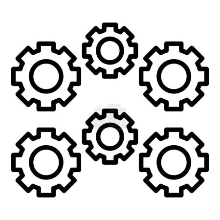 set of vector icons of gears, cogs.