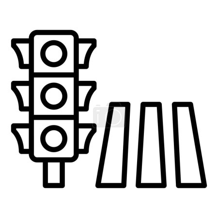 Illustration for Traffic light flat icon isolated on white background, vector, illustration - Royalty Free Image
