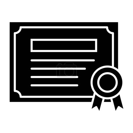 Téléchargez les illustrations : Diplôme certificat icône vecteur illustration - en licence libre de droit