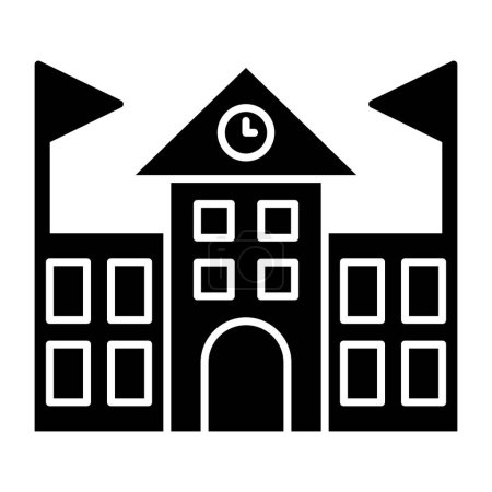 Illustration for School building icon. vector illustration - Royalty Free Image