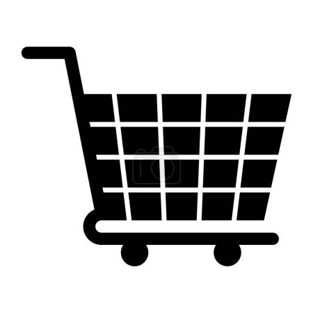 Illustration for Shopping cart icon. black and white illustration. - Royalty Free Image