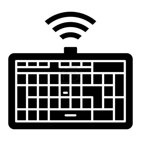 Illustration for Wireless Keyboard icon on white background. vector illustration - Royalty Free Image