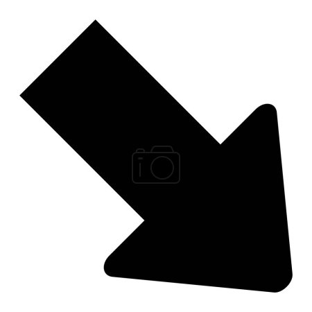 Illustration for Down Right. web icon simple design - Royalty Free Image