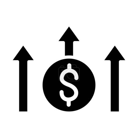 Illustration for Financial growth icon. dollar and arrow symbol. - Royalty Free Image