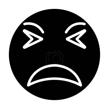 Ilustración de Emoticono cara llorando, ilustración vectorial - Imagen libre de derechos