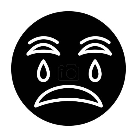 Illustration for Sad face emoticon icon, vector illustration - Royalty Free Image